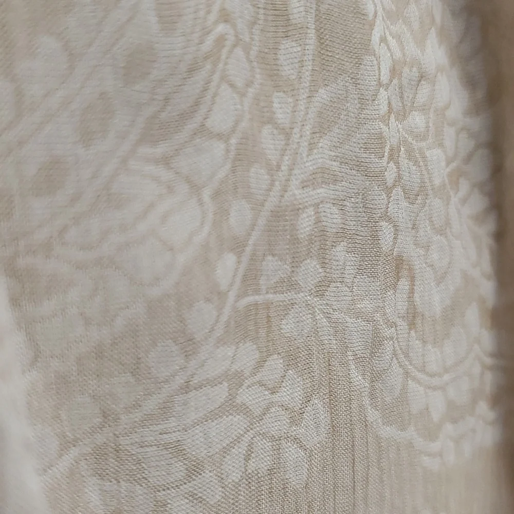 Armani Collezioni - Tan & White Pin Striped Linen & Silk Jacket Sz 14 - Picture 6 of 9